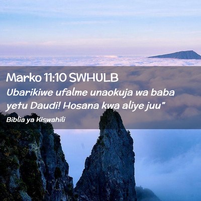 Picture 02 - Marko 11:10 SWHULB - Ubarikiwe ufalme unaokuja wa baba yetu Daudi! - Bible Verse Picture