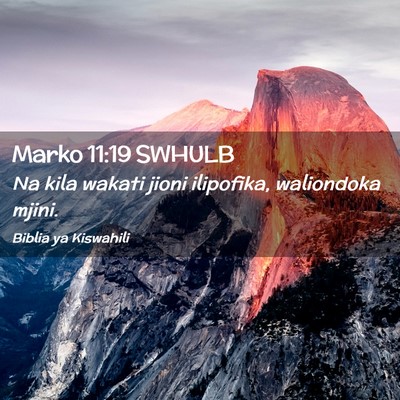 Picture 02 - Marko 11:19 SWHULB - Na kila wakati jioni ilipofika, waliondoka - Bible Verse Picture