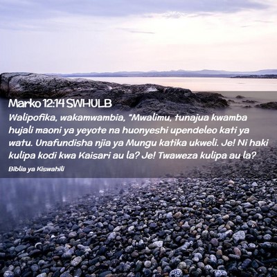 Picture 02 - Marko 12:14 SWHULB - Walipofika, wakamwambia, “Mwalimu, tunajua - Bible Verse Picture