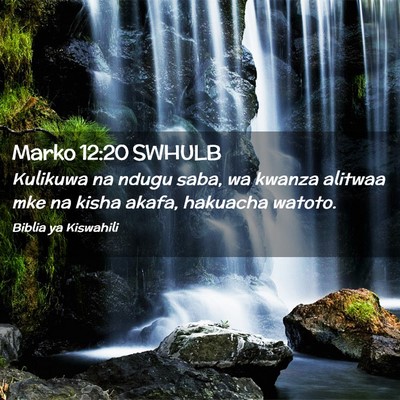 Picture 02 - Marko 12:20 SWHULB - Kulikuwa na ndugu saba, wa kwanza alitwaa mke na - Bible Verse Picture