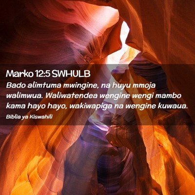 Picture 02 - Marko 12:5 SWHULB - Bado alimtuma mwingine, na huyu mmoja walimwua. - Bible Verse Picture