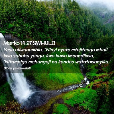 Picture 02 - Marko 14:27 SWHULB - Yesu aliwaaambia, “Ninyi nyote mtajitenga mbali - Bible Verse Picture