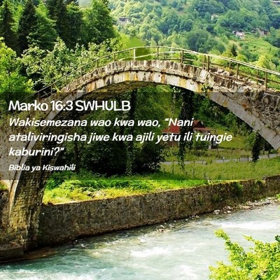 Picture 02 - Marko 16:3 SWHULB - Wakisemezana wao kwa wao, “Nani ataliviringisha - Bible Verse Picture