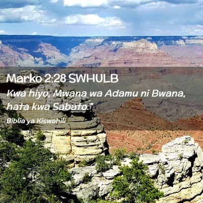 Picture 02 - Marko 2:28 SWHULB - Kwa hiyo, Mwana wa Adamu ni Bwana, hata kwa - Bible Verse Picture