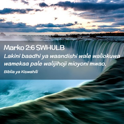 Picture 02 - Marko 2:6 SWHULB - Lakini baadhi ya waandishi wale waliokuwa wamekaa - Bible Verse Picture