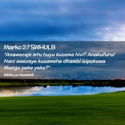 Picture 02 - Marko 2:7 SWHULB - “Anawezaje mtu huyu kusema hivi? Anakufuru! - Bible Verse Picture