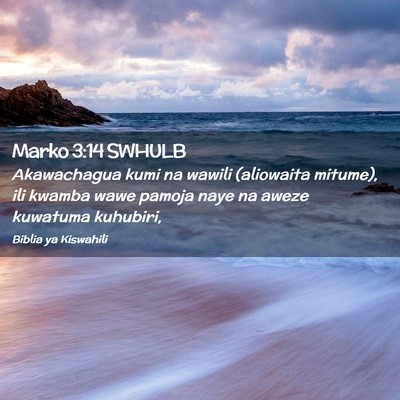 Picture 02 - Marko 3:14 SWHULB - Akawachagua kumi na wawili (aliowaita mitume), - Bible Verse Picture