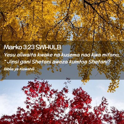 Picture 02 - Marko 3:23 SWHULB - Yesu aliwaita kwake na kusema nao kwa mifano, “ - Bible Verse Picture