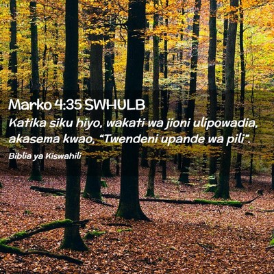 Picture 02 - Marko 4:35 SWHULB - Katika siku hiyo, wakati wa jioni ulipowadia, - Bible Verse Picture