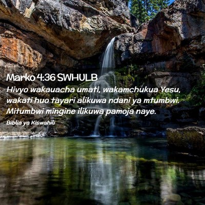 Picture 02 - Marko 4:36 SWHULB - Hivyo wakauacha umati, wakamchukua Yesu, wakati - Bible Verse Picture