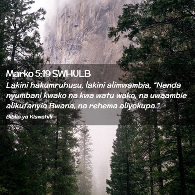 Picture 02 - Marko 5:19 SWHULB - Lakini hakumruhusu, lakini alimwambia, “Nenda - Bible Verse Picture