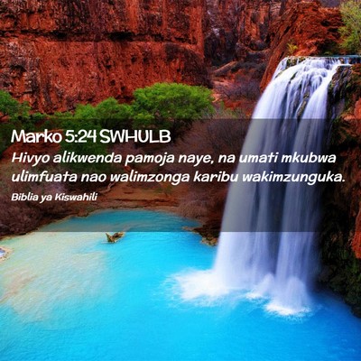 Picture 02 - Marko 5:24 SWHULB - Hivyo alikwenda pamoja naye, na umati mkubwa - Bible Verse Picture