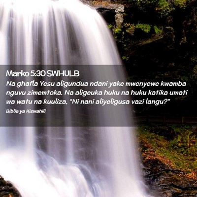 Picture 02 - Marko 5:30 SWHULB - Na ghafla Yesu aligundua ndani yake mwenyewe - Bible Verse Picture