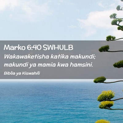 Picture 02 - Marko 6:40 SWHULB - Wakawaketisha katika makundi; makundi ya mamia - Bible Verse Picture