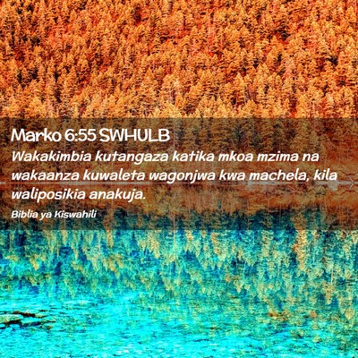 Picture 02 - Marko 6:55 SWHULB - Wakakimbia kutangaza katika mkoa mzima na - Bible Verse Picture