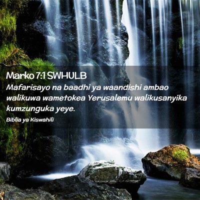 Picture 02 - Marko 7:1 SWHULB - Mafarisayo na baadhi ya waandishi ambao walikuwa - Bible Verse Picture
