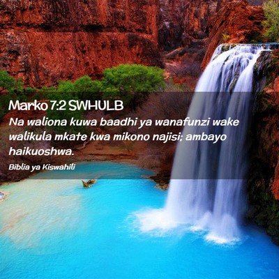 Picture 02 - Marko 7:2 SWHULB - Na waliona kuwa baadhi ya wanafunzi wake walikula - Bible Verse Picture