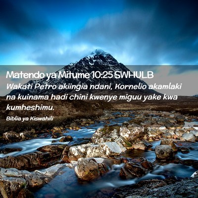 Picture 02 - Matendo ya Mitume 10:25 SWHULB - Wakati Petro akiingia ndani, Kornelio akamlaki na - Bible Verse Picture