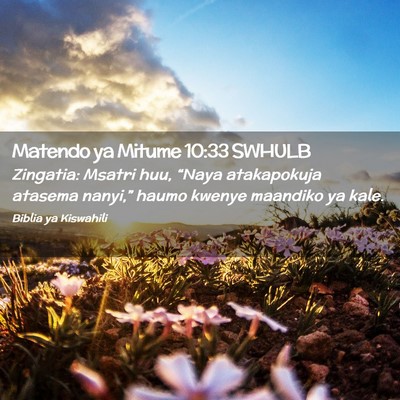Picture 02 - Matendo ya Mitume 10:33 SWHULB - Zingatia: Msatri huu, “Naya atakapokuja atasema - Bible Verse Picture