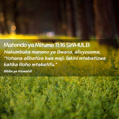 Picture 02 - Matendo ya Mitume 11:16 SWHULB - Nakumbuka maneno ya Bwana, alivyosema, “Yohana - Bible Verse Picture