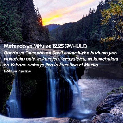 Picture 02 - Matendo ya Mitume 12:25 SWHULB - Baada ya Barnaba na Sauli kukamilisha huduma yao - Bible Verse Picture