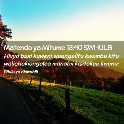 Picture 02 - Matendo ya Mitume 13:40 SWHULB - Hivyo basi kuweni waangalifu kwamba kitu - Bible Verse Picture