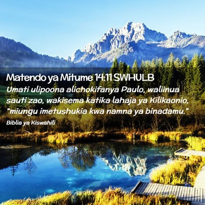 Picture 02 - Matendo ya Mitume 14:11 SWHULB - Umati ulipoona alichokifanya Paulo, waliinua - Bible Verse Picture