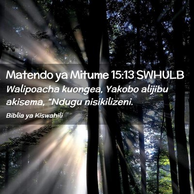 Picture 02 - Matendo ya Mitume 15:13 SWHULB - Walipoacha kuongea, Yakobo alijibu akisema, - Bible Verse Picture