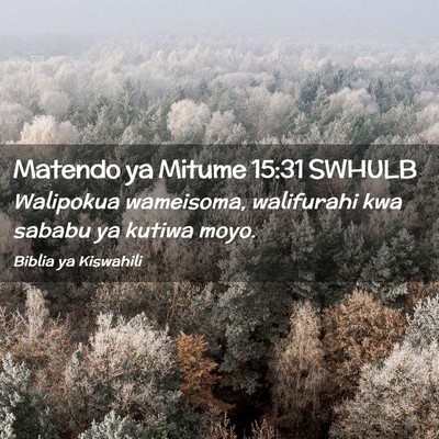 Picture 02 - Matendo ya Mitume 15:31 SWHULB - Walipokua wameisoma, walifurahi kwa sababu ya - Bible Verse Picture