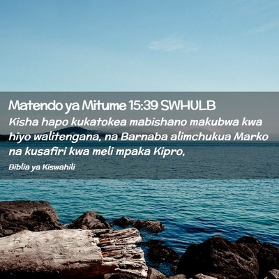Picture 02 - Matendo ya Mitume 15:39 SWHULB - Kisha hapo kukatokea mabishano makubwa kwa hiyo - Bible Verse Picture