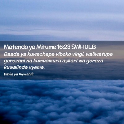 Picture 02 - Matendo ya Mitume 16:23 SWHULB - Baada ya kuwachapa viboko vingi, waliwatupa - Bible Verse Picture