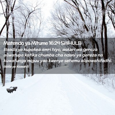 Picture 02 - Matendo ya Mitume 16:24 SWHULB - Baada ya kupokea amri hiyo, askari wa gereza - Bible Verse Picture