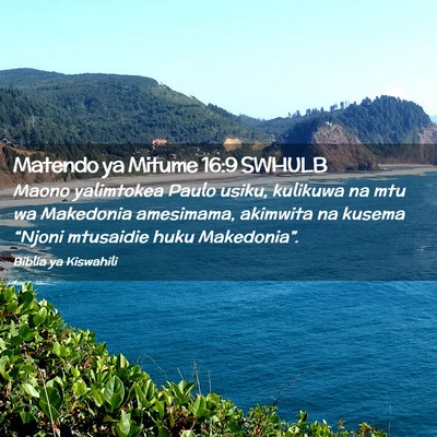 Picture 02 - Matendo ya Mitume 16:9 SWHULB - Maono yalimtokea Paulo usiku, kulikuwa na mtu wa - Bible Verse Picture