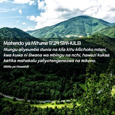 Picture 02 - Matendo ya Mitume 17:24 SWHULB - Mungu aliyeumba dunia na kila kitu kilichoko - Bible Verse Picture