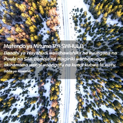 Picture 02 - Matendo ya Mitume 17:4 SWHULB - Baadhi ya Wayahudi walishawishika na kuungana na - Bible Verse Picture