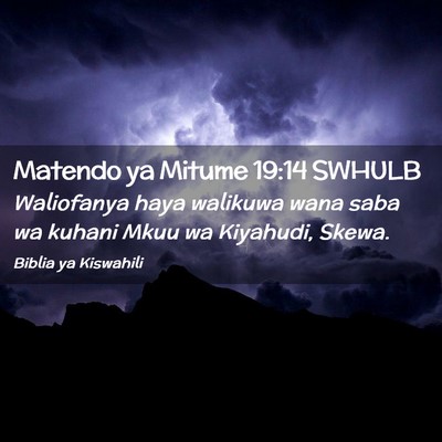 Picture 02 - Matendo ya Mitume 19:14 SWHULB - Waliofanya haya walikuwa wana saba wa kuhani Mkuu - Bible Verse Picture