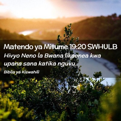 Picture 02 - Matendo ya Mitume 19:20 SWHULB - Hivyo Neno la Bwana likaenea kwa upana sana - Bible Verse Picture
