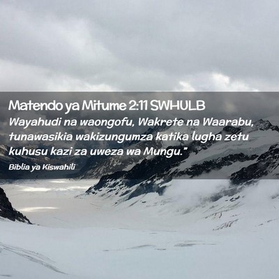 Picture 02 - Matendo ya Mitume 2:11 SWHULB - Wayahudi na waongofu, Wakrete na Waarabu, - Bible Verse Picture