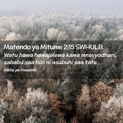 Picture 02 - Matendo ya Mitume 2:15 SWHULB - Watu hawa hawajalewa kama mnavyodhani, sababu saa - Bible Verse Picture