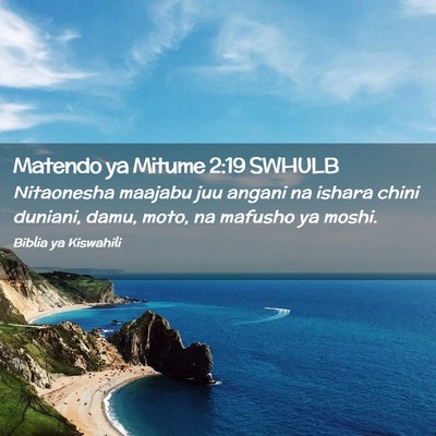 Picture 02 - Matendo ya Mitume 2:19 SWHULB - Nitaonesha maajabu juu angani na ishara chini - Bible Verse Picture