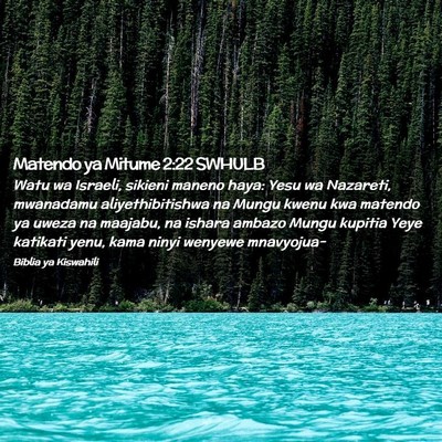 Picture 02 - Matendo ya Mitume 2:22 SWHULB - Watu wa Israeli, sikieni maneno haya: Yesu wa - Bible Verse Picture
