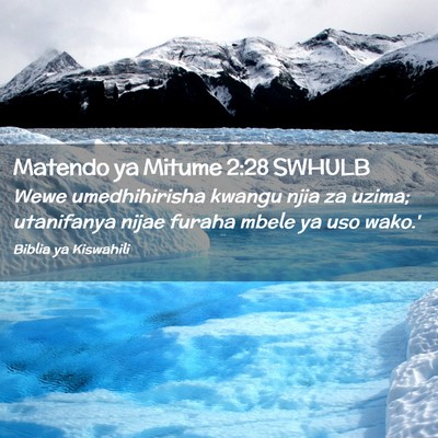 Picture 02 - Matendo ya Mitume 2:28 SWHULB - Wewe umedhihirisha kwangu njia za uzima; - Bible Verse Picture