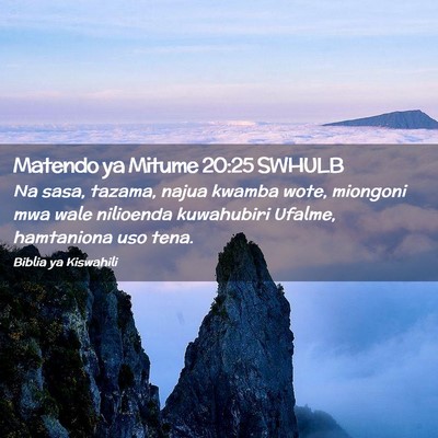 Picture 02 - Matendo ya Mitume 20:25 SWHULB - Na sasa, tazama, najua kwamba wote, miongoni mwa - Bible Verse Picture