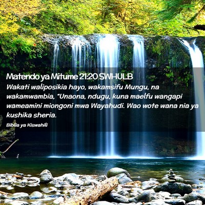 Picture 02 - Matendo ya Mitume 21:20 SWHULB - Wakati waliposikia hayo, wakamsifu Mungu, na - Bible Verse Picture
