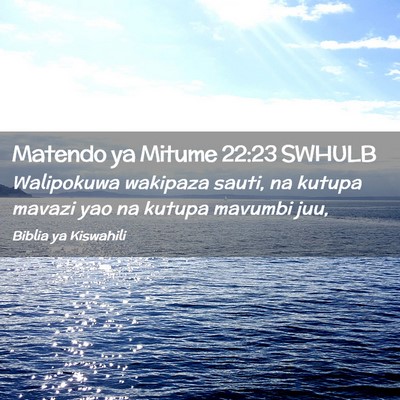 Picture 02 - Matendo ya Mitume 22:23 SWHULB - Walipokuwa wakipaza sauti, na kutupa mavazi yao - Bible Verse Picture