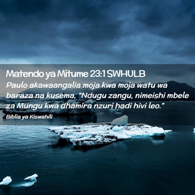 Picture 02 - Matendo ya Mitume 23:1 SWHULB - Paulo akawaangalia moja kwa moja watu wa baraza - Bible Verse Picture