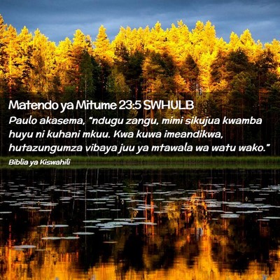 Picture 02 - Matendo ya Mitume 23:5 SWHULB - Paulo akasema, “ndugu zangu, mimi sikujua - Bible Verse Picture