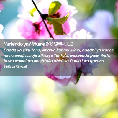 Picture 02 - Matendo ya Mitume 24:1 SWHULB - Baada ya siku tano, Anania kuhani mkuu, baadhi ya - Bible Verse Picture