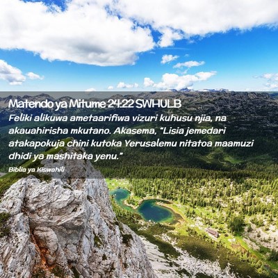 Picture 02 - Matendo ya Mitume 24:22 SWHULB - Feliki alikuwa ametaarifiwa vizuri kuhusu njia, - Bible Verse Picture