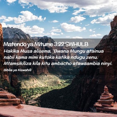 Picture 02 - Matendo ya Mitume 3:22 SWHULB - Hakika Musa alisema, 'Bwana Mungu atainua nabii - Bible Verse Picture